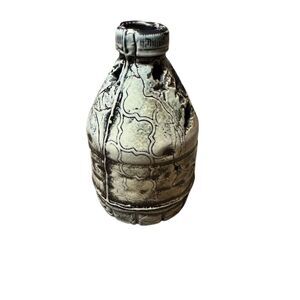 Handmade Gray Ceramic Vase with Floral Motifs